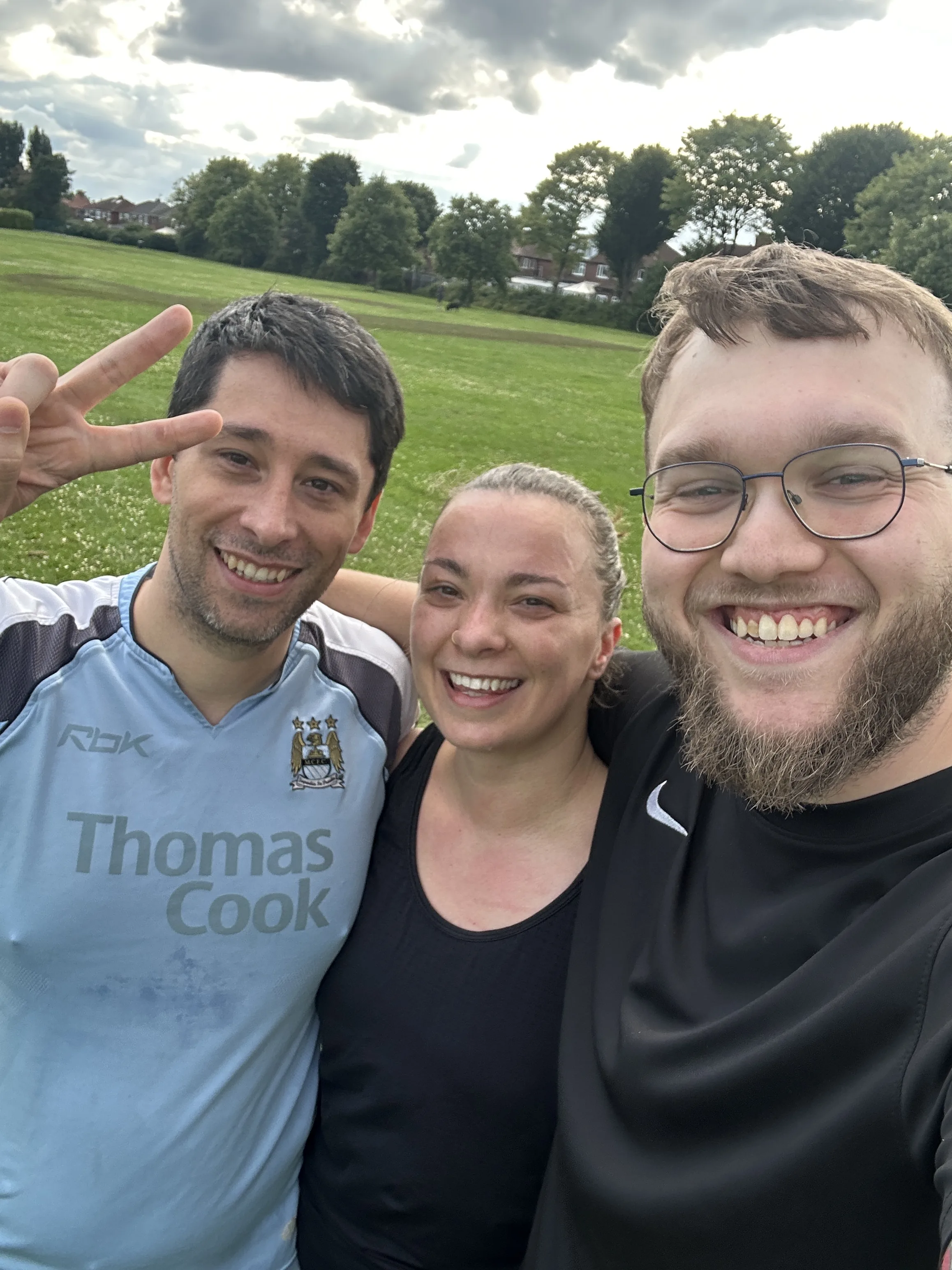 Kallum with clients outdoors